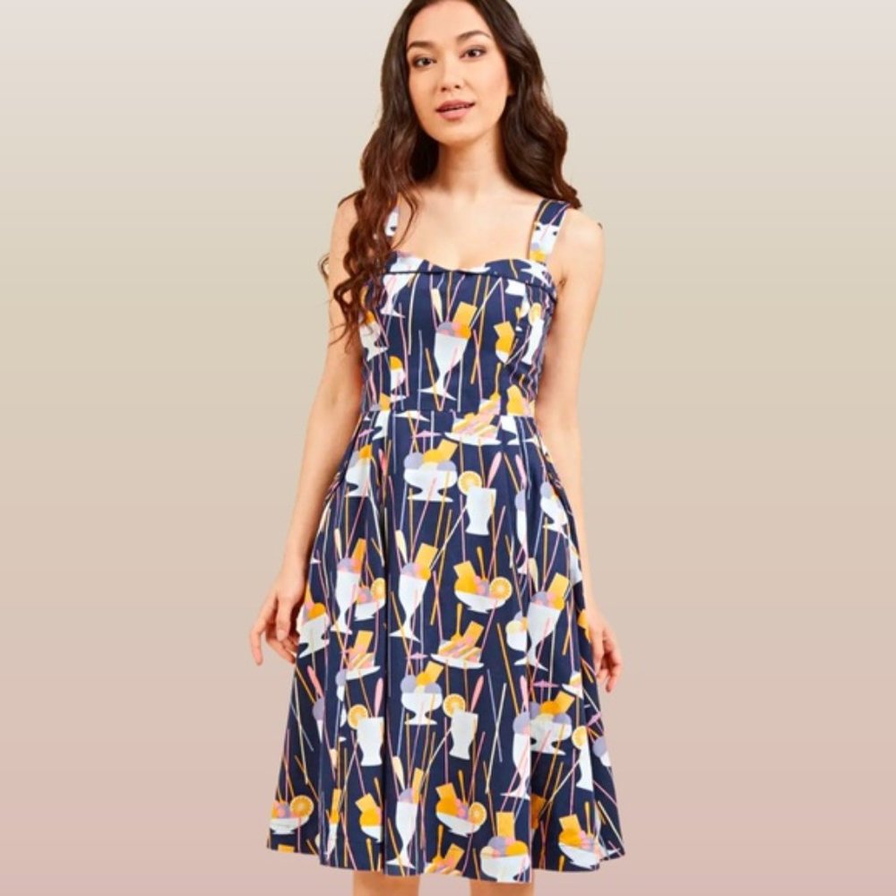 ModCloth Emily and Fin Pippa Ice Cream Dress Size M